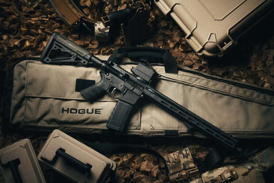 Hogue 15056 OverMolded Combo Kit Collapsible Black OverMolded Rubber Black Synthetic & Black Rubber Grip for AR15, M16 with Mil-Spec Tube (Tube Not Included)