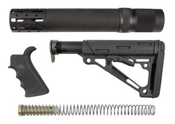 Hogue 15078 OverMolded Stock Kit Black Synthetic for AR-15, M16 Includes Rifle Length Forend & Finger Groove Grip