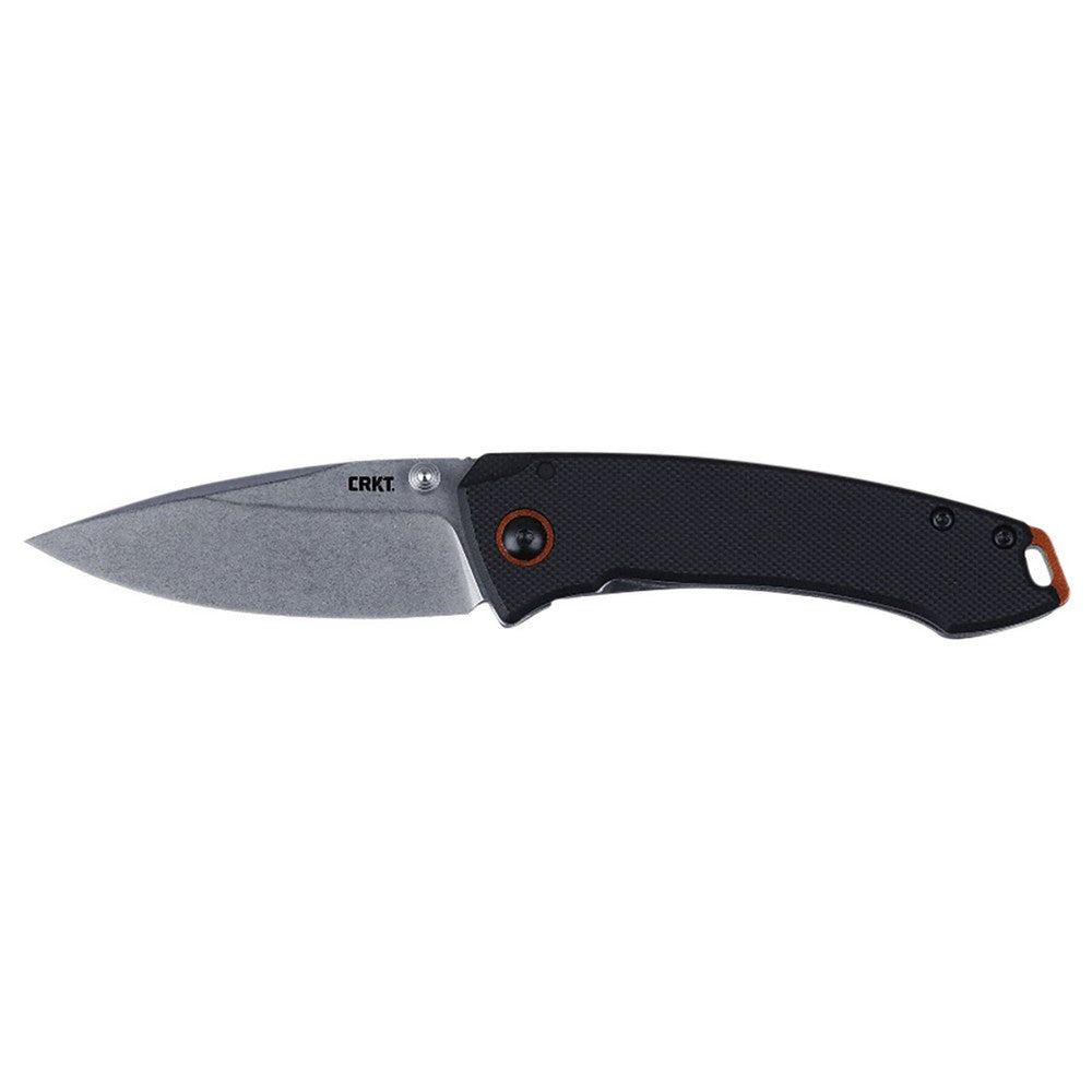 CRKT 2522 Tuna  Compact 2.73" Plain Stonewashed 8Cr13MoV SS Blade, Black G10/SS Handle, Includes Pocket Clip