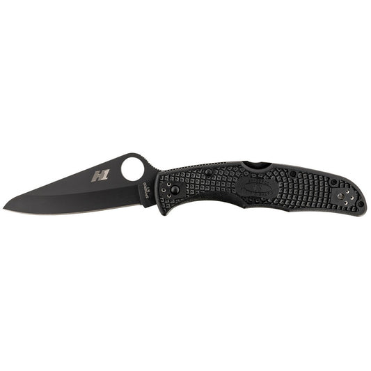 Spyderco C91PBBK2 Pacific Salt 2 3.78" Folding Drop Point Plain Black H2 Steel Blade/ Black Textured FRN Handle