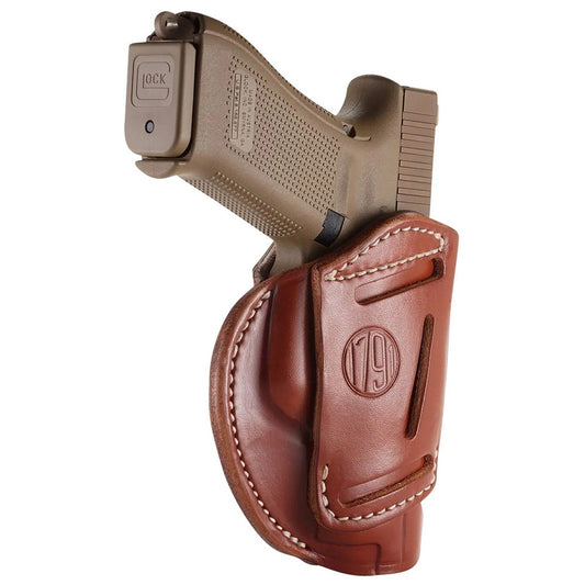 1791 Gunleather 3WH6CBRA 3-Way  IWB/OWB Size 06 Classic Brown Leather Belt Loop Fits Beretta 92 Fits Walther PPQ Fits Sig P320 Ambidextrous Hand