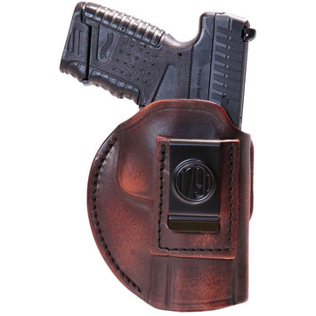 1791 Gunleather 4WH6VTGR 4-Way  IWB/OWB Size 06 Black Leather Belt Clip Compatible w/Glock 21/Walther PDP Ambidextrous