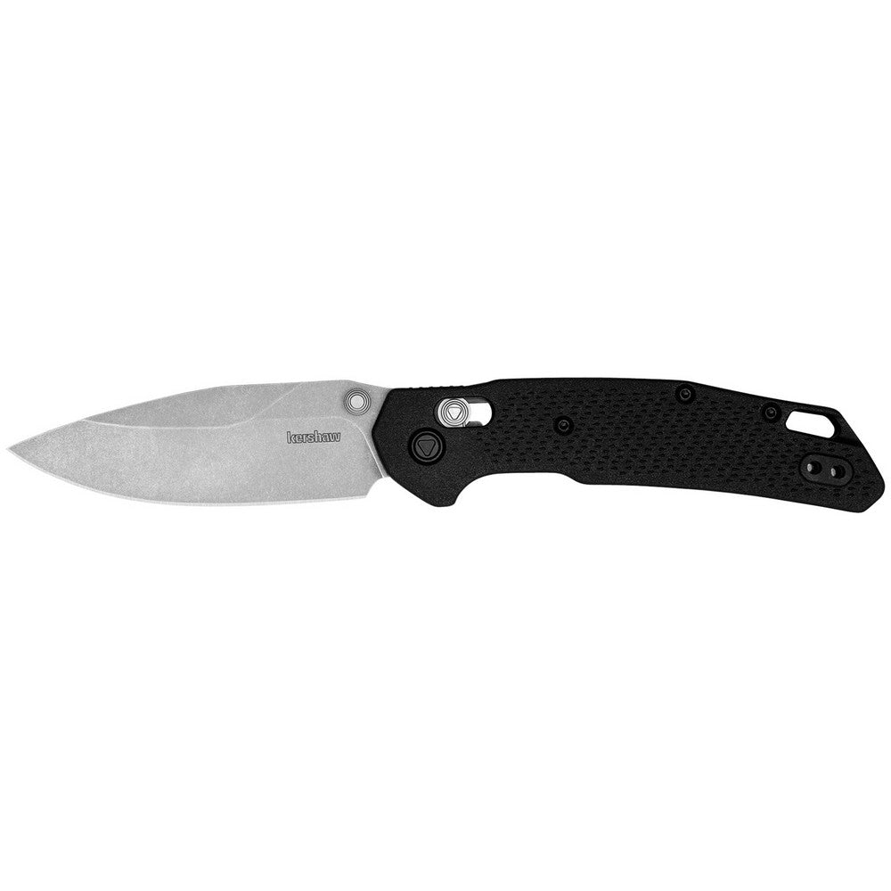 Kershaw 2037 Heist  Mid-Size 3.20" Folding Clip Point Plain Stonewashed D2 Steel Blade, Gray Textured Glass Filled Nylon Handle, Includes Pocket Clip