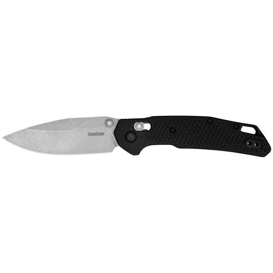 Kershaw 2037 Heist  Mid-Size 3.20" Folding Clip Point Plain Stonewashed D2 Steel Blade, Gray Textured Glass Filled Nylon Handle, Includes Pocket Clip