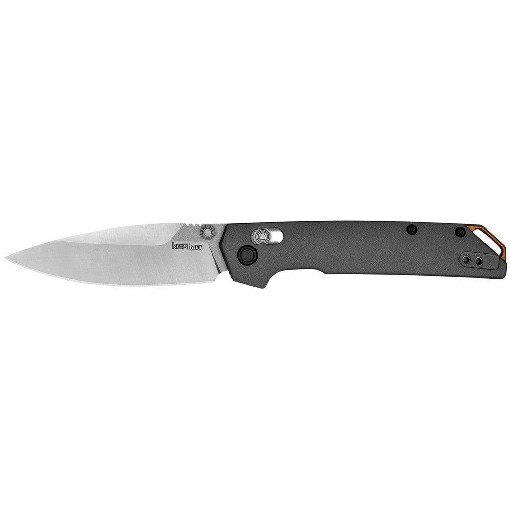 Kershaw 2038 Iridium  Full Size 3.40" Folding Spear Point Plain Satin/Stonewashed D2 Steel Blade, Gray Anodized Aluminum Handle, Includes Pocket Clip