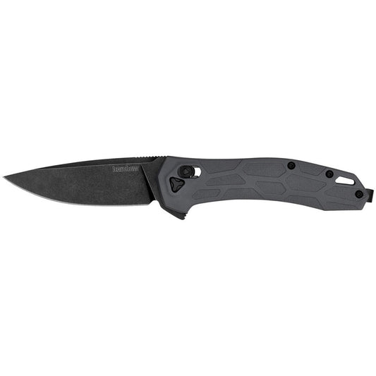 Kershaw 2042 Covalent  Mid-Size 3.20" Folding Drop Point Plain Black Oxide Blackwash D2 Steel Blade, Gray Textured Pockets Glass Filled Nylon Handle, Includes Pocket Clip