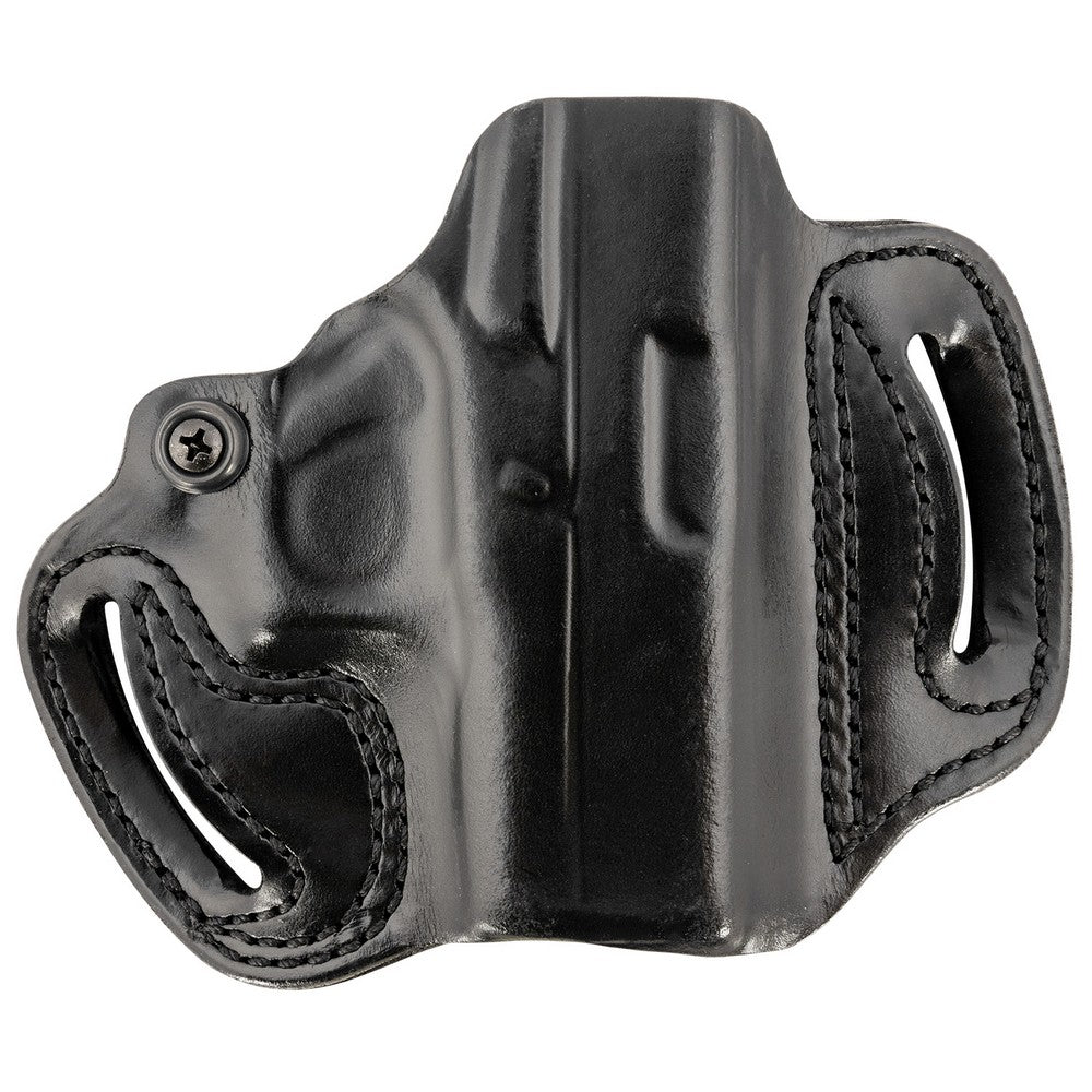 DeSantis Gunhide 086BA8BZ0 Mini Slide  OWB Black Leather Belt Slide Fits Glock 43/43x/48 Belt 1.75" Wide Black Hand