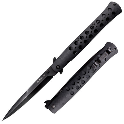 Cold Steel CS26C6AA Ti-Lite  6" Folding Spear Point Plain Black w/DLC Cooating S35VN SS Blade/4.75" Black G10 Handle Includes Belt Clip