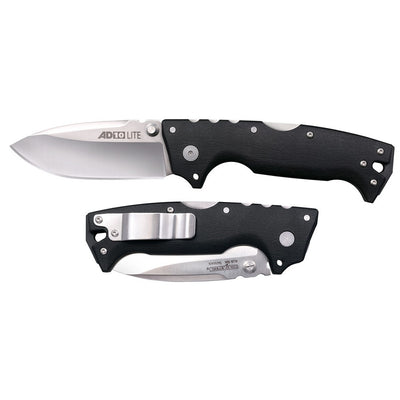 Cold Steel CSFLAD10 AD-10  3.5" Folding Drop Point Plain Stonewashed S35VN SS Blade/Black GFN Handle Includes Belt Clip