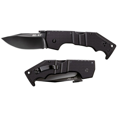 Cold Steel CS58M AK  3.50" Folding Clip Point Plain Black Matte S35VN SS Blade/5.50" Black G10 Handle Includes Belt Clip