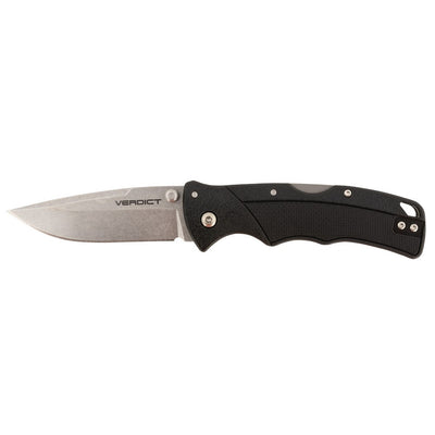 Cold Steel CSFLC3SPSSZ Verdict  3" Folding Clip Point Plain Stonewashed 4116 SS Blade/Black GFN Handle Includes Belt Clip