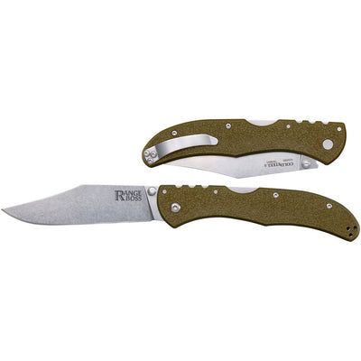 Cold Steel CS20KR7 Range Boss  Folding Clip Point Plain 4034 SS Blade/5.25" OD Green Zy-Ex Handle
