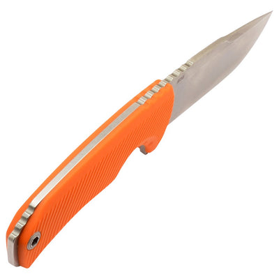 S.O.G SOG17060343 Tellus FX 4.20" Fixed Clip Point Plain Stonewashed Cryo 440C SS Blade/ Blaze Orange Textured GRN Handle