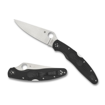 Spyderco C07PBK4 Police 4 Lightweight 4.39" Folding Plain Satin VG-10 SS Blade/Black Textured FRN Handle Includes Pocket Clip