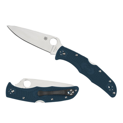 Spyderco C10FPK390 Endura 4 Lightweight 3.80" Folding Plain Stonewashed K390 Steel Blade Includes Pocket Clip