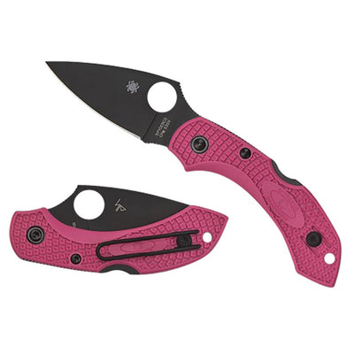 Spyderco C28FPPNS30VBK2 Dragonfly 2  2.30" Folding Plain Black TiCN CPM S30V SS Blade/Pink Textured w/Black Accents FRN Handle Includes Pocket Clip