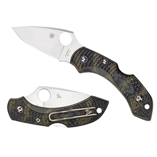 Spyderco C28ZFPGR2 Dragonfly 2  2.30" Folding Plain Satin VG-10 SS Blade/Zome Green Textured FRN Handle Includes Pocket Clip