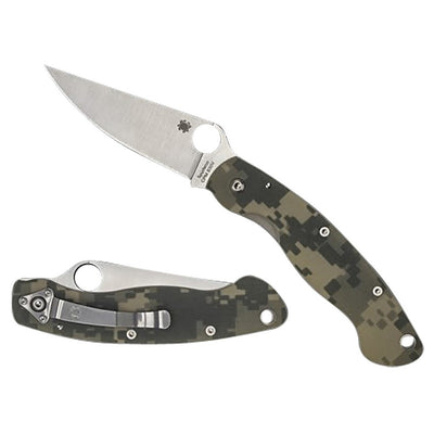 Spyderco C36GPCMO Military  4" Folding Clip Point Plain Stonewashed CPM S30V SS Blade/ Digital Camo G10 Handle Includes Pocket Clip