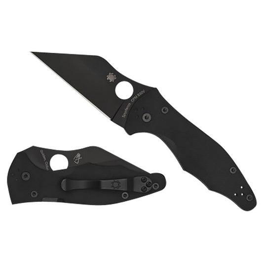 Spyderco C85GPBBK2 Yojimbo 2  3.20" Folding Wharncliffe Plain Black DLC CPM S30V SS Blade/Black Textured G10 Handle Includes Pocket Clip