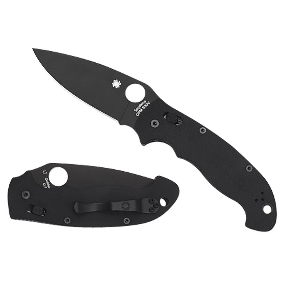 Spyderco C95GPBBK2 Manix 2  XL 3.85" Folding Plain Black DLC CPM S30V SS Blade/Black Textured G10 Handle Includes Pocket Clip