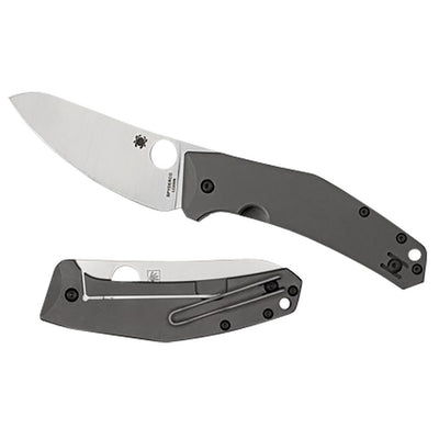 Spyderco C211TIP SpydieChef Salt 3.32" Folding Plain LC200N Blade Satin Titanium Handle Includes Pocket Clip