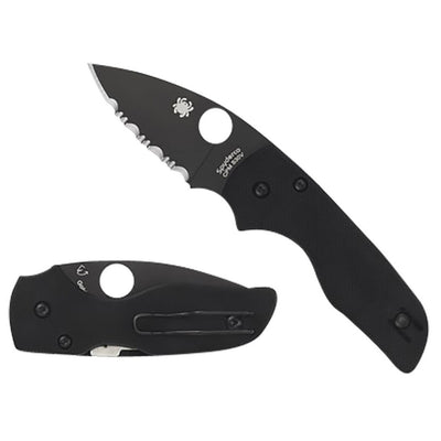 Spyderco C230GPBBK Lil' Native  2.42" Folding Plain Black DLC CPM S30V SS Blade/Black Textured G10 Handle Includes Pocket Clip