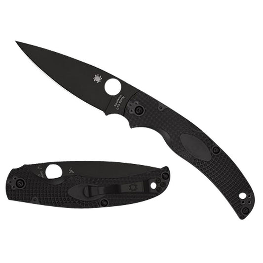 Spyderco C244PBBK Native Chief Lightweight 4.02" Folding Plain Black DLC CTS BD1N SS Blade/Black Textured FRN Handle Includes Pocket Clip