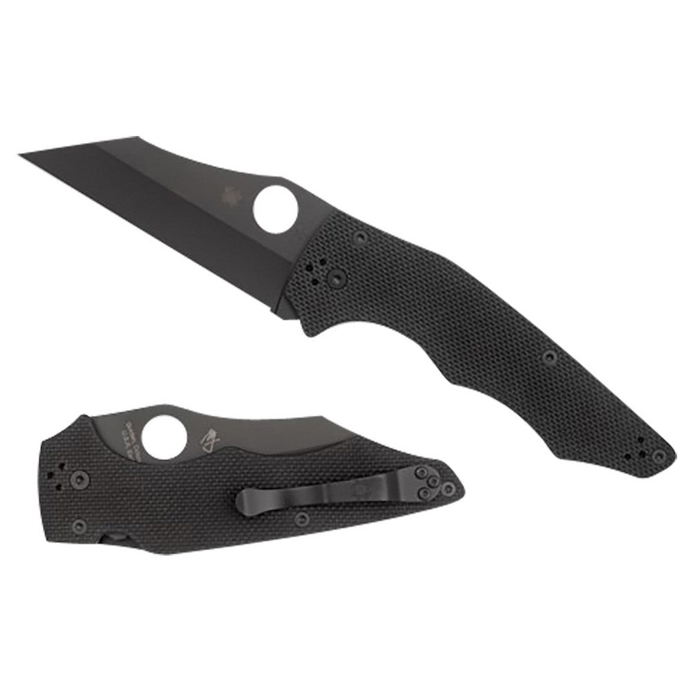 Spyderco C253GPBBK YoJumbo  3.98" Folding Wharncliffe Plain Black DLC CPM S30V SS Blade/Black Textured G10 Handle Includes Pocket Clip