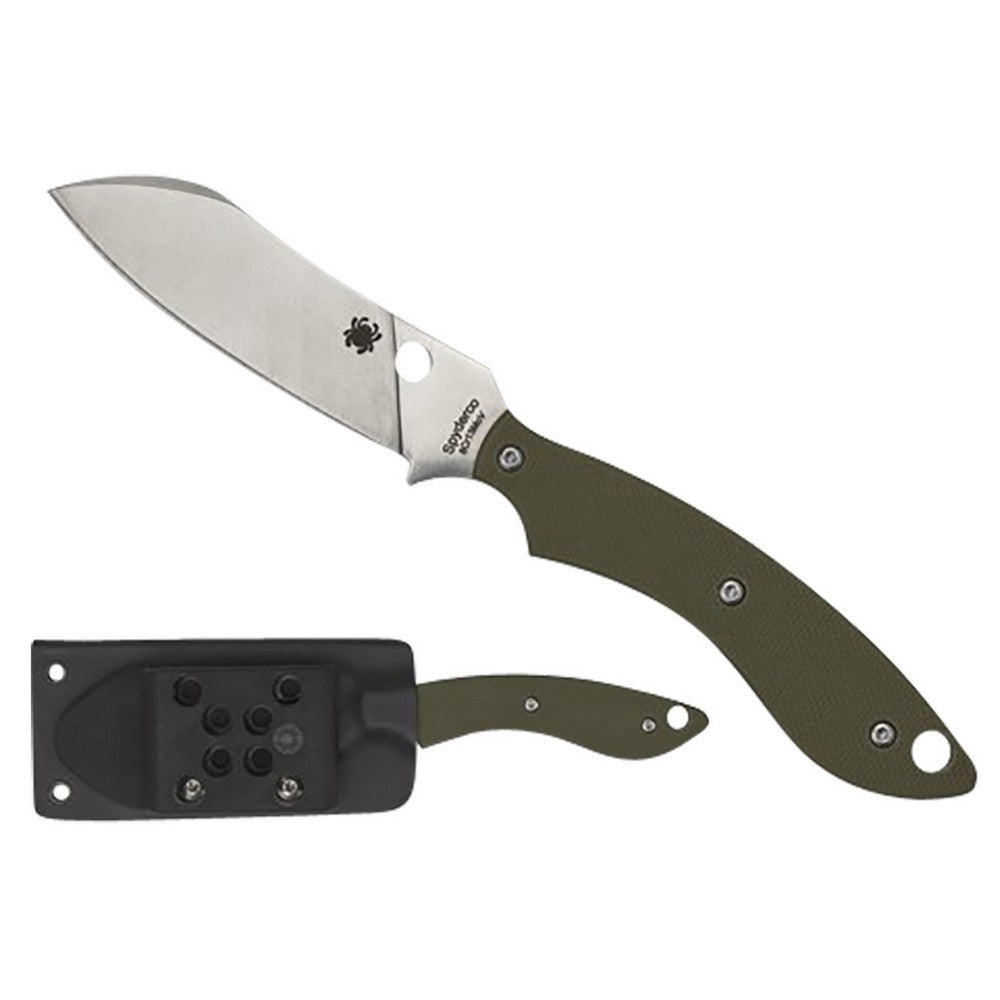 Spyderco FB50GPOD Stok  2.95" Fixed Drop Point Plain Stonewashed 8Cr13MoV SS Blade/Olive Drab Textured G10 Handle Includes Sheath w/G-Clip