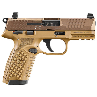 FN 66101012 502 MRD 22 LR 10+1 4" Black Target Crown Steel Barrel, Flat Dark Earth PVD Optic Ready/Serrated Aluminum/Steel Slide & Polymer Frame w/Picatinny Rail, FDE Textured Polymer Grip, Ambidextrous