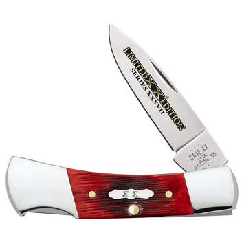 Case 12211 Limited Edition XXXVII Lockback Folding Locking Drop Point Plain Mirror Polished w/Engraving Tru-Sharp SS Blade/ Old Red Barnboard Jig/SS Stag Bone/Nickle Handle