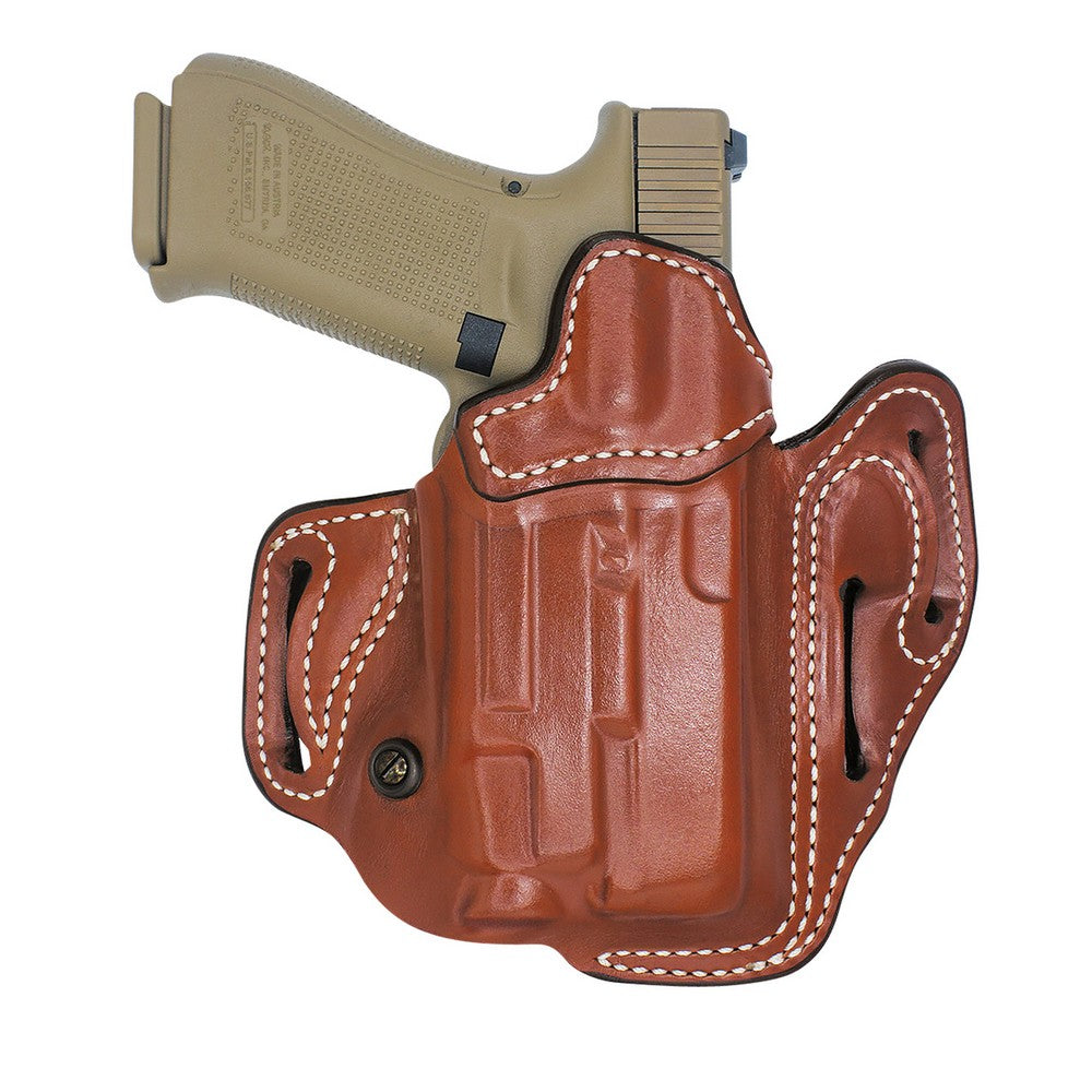 DeSantis Gunhide 201TA0RZ0 Vengeance Scabbard  OWB Tan Leather Fits Glock 17/22/31 w/SURFR X300 OR, Belt Slide