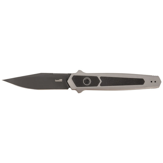 Kershaw 7951 Launch 17 Automatic 3.50" Folding Clip Point Plain Black Cerakote S35VN Blade, Gray Anodized w/Black G10 Inlays Aluminum Handle, Includes Pocket Clip