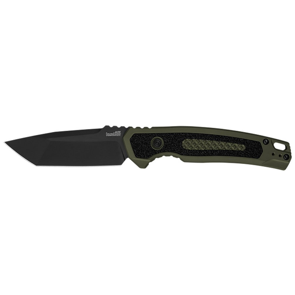 Kershaw 71050LBLK Launch 16 Automatic 3.45" Folding Tanto Plain Black Cerakote CPM M4 Blade, Olive Cerakote w/Black Oxide Hardware Aluminum Handle, Includes Pocket Clip