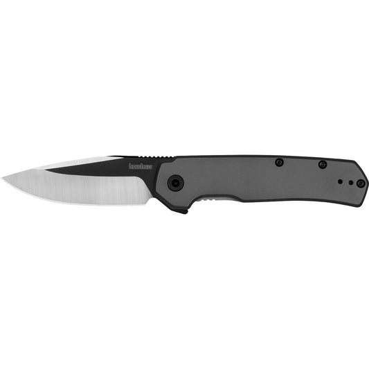 Kershaw 1411 Thermal  EDC 2.95" Folding Drop Point Plain Black Oxide w/Satin Grinds 8Cr13MoV SS Blade, Gray PVD Stainless Steel Handle, Includes Pocket Clip