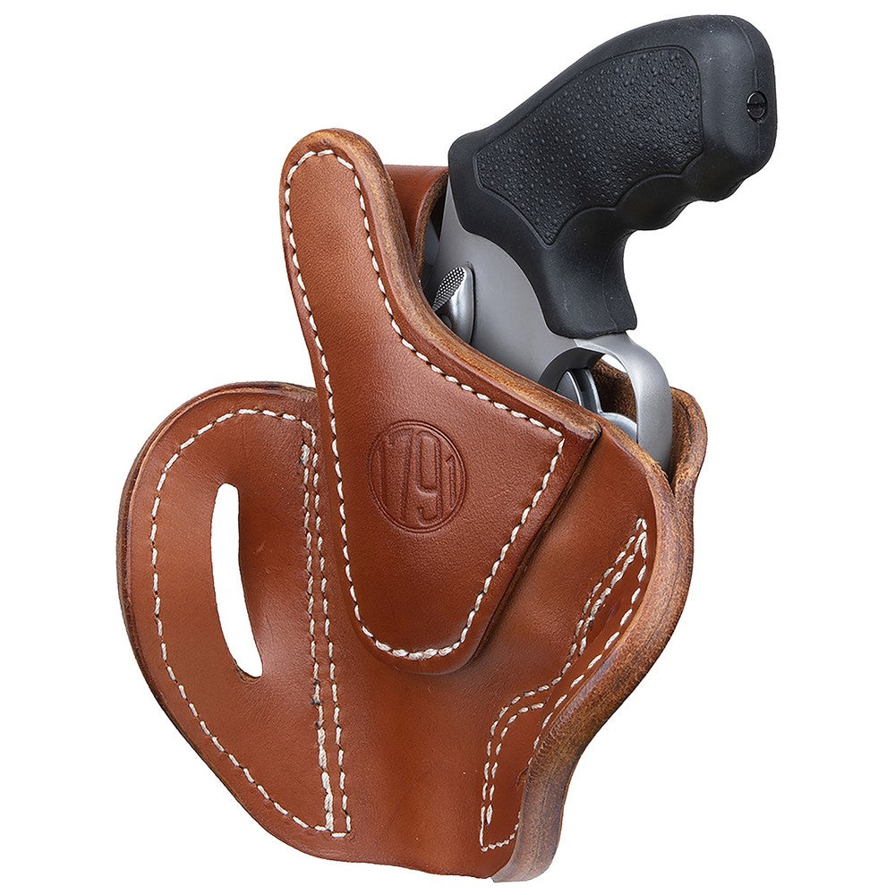 1791 Gunleather RVHX2SCBRR RVHX-2S  OWB Size 02S Classic Brown Leather Fits Up to 3" Barrel, K/L-Frame, Belt Slide Right Hand