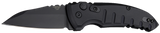 Hogue 24106 A01 2.75" Folding Wharncliffe Plain Black Cerakote 154CM SS Blade/Matte Black Aluminum Handle