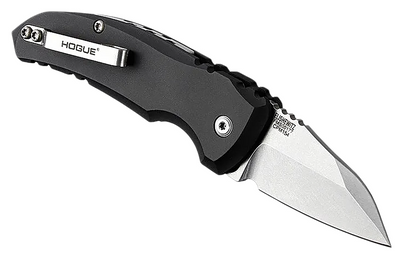 Hogue 24120 A01 1.95" Folding Drop Point Plain Stone Tumbled 154CM SS Blade/Matte Black Aluminum Handle