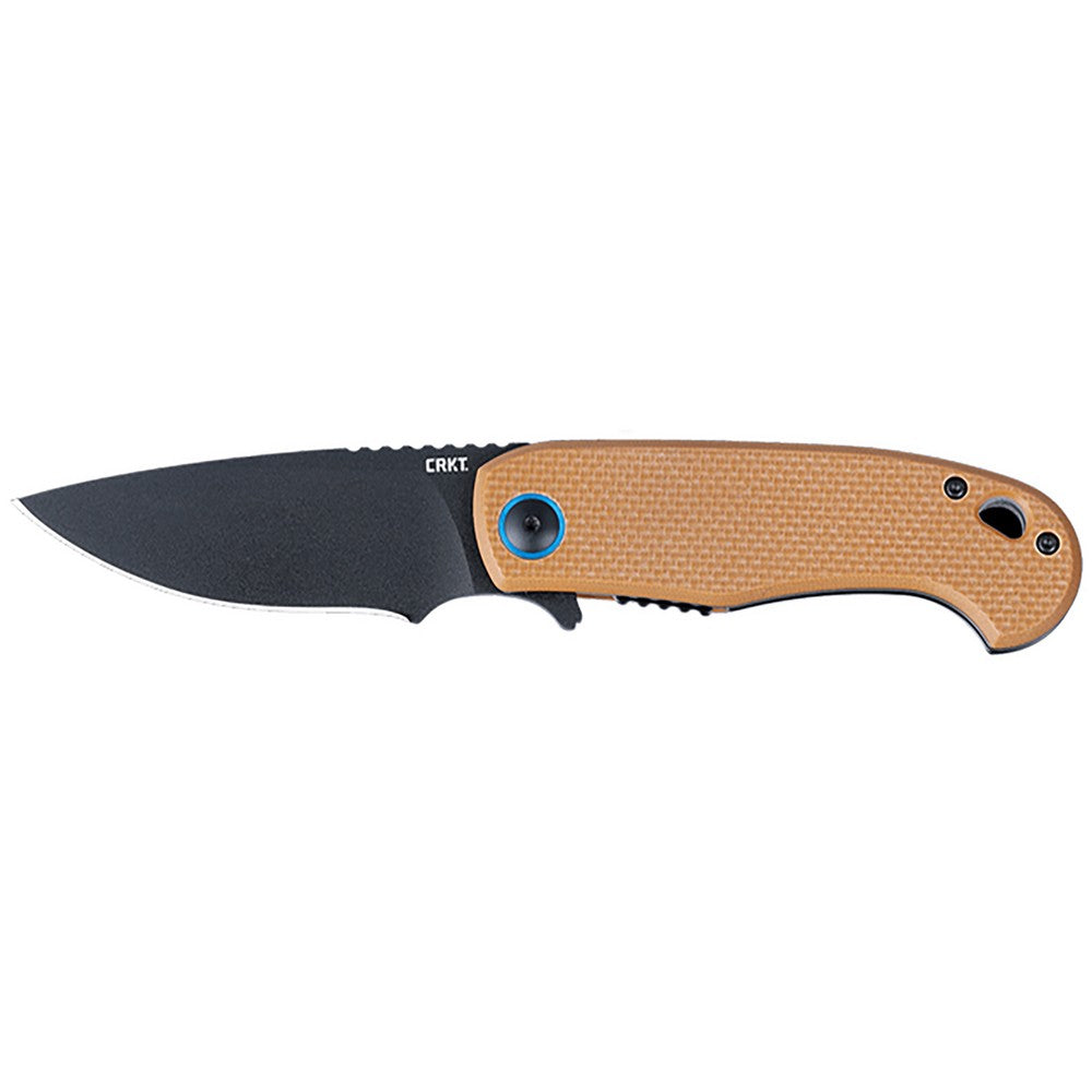 CRKT 7910 P.S.D. II 3.03" Folding Drop Point Plain Black EDP AUS-10 Blade, Coyote Tan Textured G10 Handle