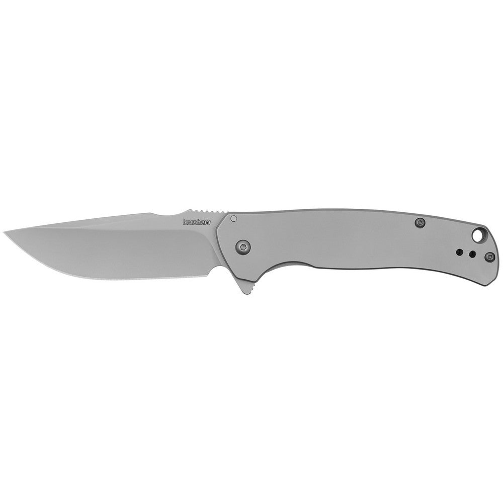 Kershaw 1416 Scour  3.30" Folding Drop Point Plain Bead Blasted 8Cr13MoV SS Blade, Bead Blasted Stainless Steel Handle