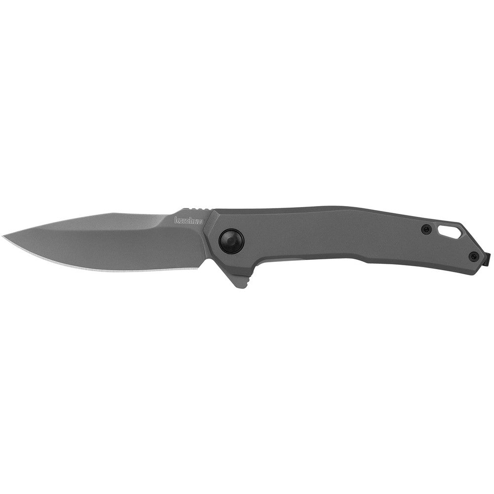 Kershaw 5570 Helitack  3.26" Flipper Drop Point Plain Gray PVD Coated 8Cr13MoV SS Blade, Gray PVD Stainless Steel Handle