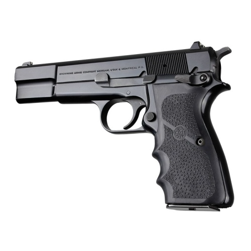 Hogue 09000 Rubber Grip Black with Finger Grooves for Browning Hi-Power