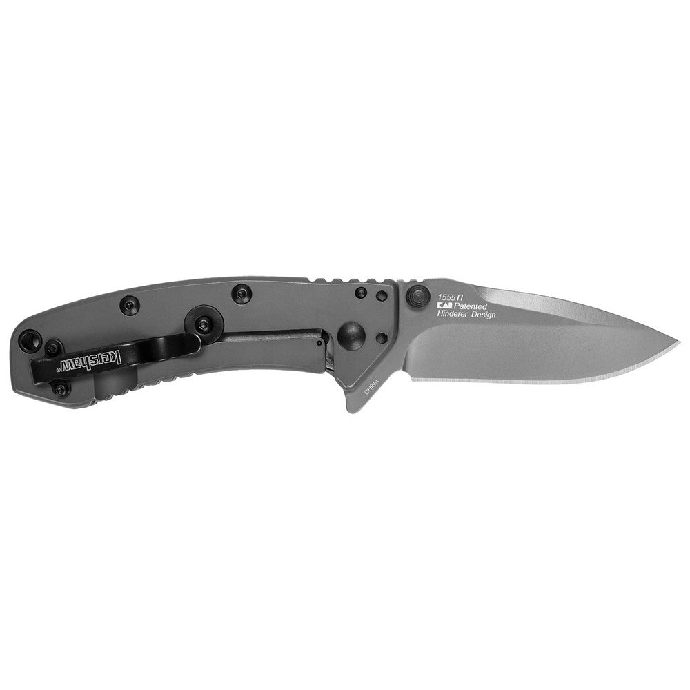 Kershaw 1555TIX Cryo  2.75" Folding Drop Point Plain Gray TiN 8Cr13MoV SS Blade Gray PVD Stainless Steel Handle Clamshell Packaging