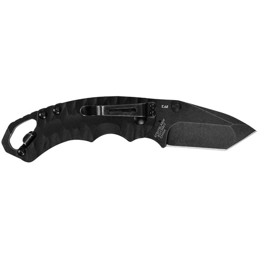 Kershaw 8750TBLKBWX Shuffle II 2.60" Folding American Tanto Plain Black Oxide 8Cr14MoV SS Blade Black Glass-Filled Nylon Handle Clamshell Packaging