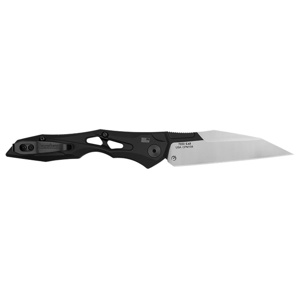 Kershaw 7650 Launch 13 Automatic 3.50" Folding Wharncliffe Plain Black Cerakote w/Satin Grind CPM 154 SS Blade, Black Anodized Aluminum Handle