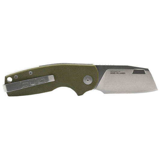 S.O.G SOG16030657 Stout SJ 2.60" Folding Clip Point Plain Cryo D2 Steel Blade/ Olive Drab Textured G10 Handle Includes Belt Clip, Presentation Box