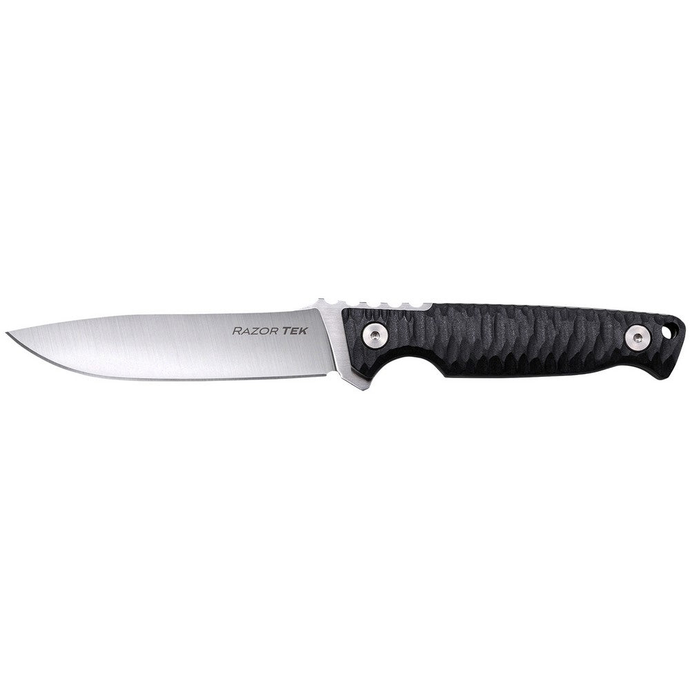 Cold Steel CSFX4RZR Razor Tek  EDC 4" Fixed Clip Point Plain Satin 4116 Krupp SS Blade, 4" Black Textured