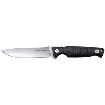 Cold Steel CSFX4RZR Razor Tek  EDC 4" Fixed Clip Point Plain Satin 4116 Krupp SS Blade, 4" Black Textured