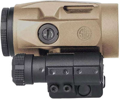 Sig Sauer Electro-Optics SOJ3M011 Juliet3-Micro Magnifier Flat Dark Earth 3x 22 mm 90 Degree Push Button Flip-to-side Mount