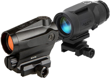 Sig Sauer Electro-Optics SORJ5X201 Romeo5XDR and Juliet5 Micro Combo Kit Black 1x/5x 20 mm x 24 mm 2 MOA Red Dot/65 MOA Circle Multi Reticle